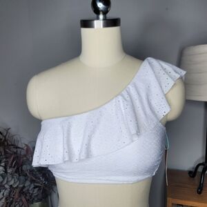 Kona Sol Swim Top White Eyelet Size XS 0-2 NWT